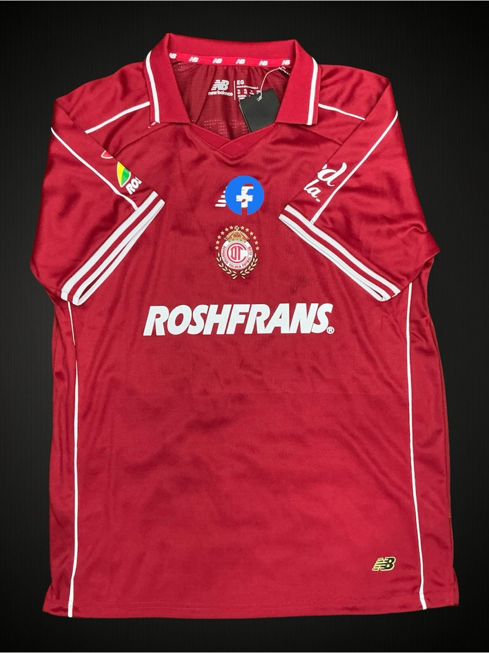 New Balance Kids Red Short-Sleeve Soccer Jersey with Roshfrans Logo